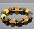 Meteorite Men's Amber Bracelet Carved Cloudy Baltic Amber