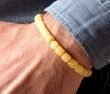 Men's Amber Bracelet Made of Butterscotch Baltic Amber