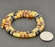 Men's Amber Necklace Made of Raw Button Shape Amber Beads