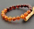 Men's Beaded Bracelet Made of Precious Healing Baltic Amber