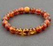 Men's Beaded Bracelet Made of Matte and Polished Baltic Amber 