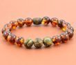 Men's Beaded Bracelet Made of Polished and Matte Baltic Amber 