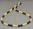 Men's Beaded Necklace Made of Lemon and Cherry Baltic Amber 