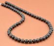 Men's Beaded Necklace Made of Matte and Polished Baltic Amber 