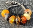 7 Pcs Wholesale Pandora Style Amber Charm Beads