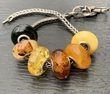 6 Pcs Wholesale Pandora Style Amber Charm Beads 