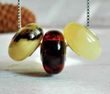 3 Pcs Pandora Style Amber Charm Beads 