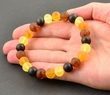 Raw Amber Healing Bracelet Made of Multicolor Baltic Amber