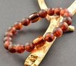 Men's Amber Bracelet Made of Matte and Polished Cognac Amber. Unisex.