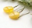 Amber Earrings Made of Butterscotch Flat Round Baltic Amber