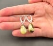 Amber Earrings Made of Large Teardrop Baltic Amber