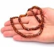 Amber Necklace Made of Overlapping Cognac Amber Pieces