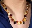 Leaf Amber Necklace Made of Precious Healing Baltic Amber