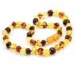 Amber Necklace for Children Made of Multicolor Amber Beads