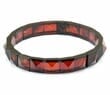 Cherry Amber Bracelet Made of Pyramid Shape Amber Pieces