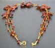 Amber Flower Necklace Made of Cognac Amber