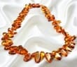 Leaf Amber Healing Necklace Made of Cognac Baltic Amber