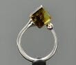 Adjustable Baltic Amber Silver Ring With Bits of Flora