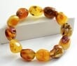Amber Bracelet Made of Natural Shape Multicolor Amber Rocks