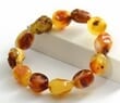 Amber Bracelet Made of Natural Shape Multicolor Amber Rocks