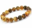 Amber Bracelet Made of Light Marble Baltic Amber