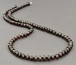 Men's Beaded Necklace Made of Baroque Dark Cherry Amber Beads