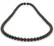 Men's Beaded Necklace Made of Black Matte Baltic Amber
