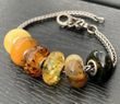 6 Pcs Wholesale Pandora style Amber Charm Beads