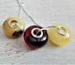 3 Pcs Wholesale Pandora Style Amber Charm Beads 
