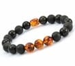 Men's Amber Bracelet Made of Black and Cognac Baltic Amber