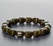 Men's Amber Bracelet Made of Barrel Shaped Black Amber 