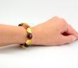 Amber Bracelet Made of Bean Shape Baltic Amber