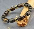 Men's Amber Bracelet Made of Tube and Faceted Amber Beads