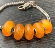 5 Pcs Wholesale Amber Pandora Style Amber Charm Beads