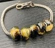5 Pcs Wholesale Faceted Pandora Style Amber Charm - SOLD OUT