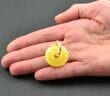 Butterscotch Amber Donut Pendant on Silver Bail Made of Baltic Amber