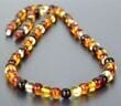 Men's Amber Necklace Made of Made of Four Color Amber. Unisex.