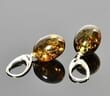Amber Earrings Made of Oval Shape Amber With Bits of Flora
