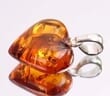 Dainty Amber Heart Pendant Made of Cognac Color Amber