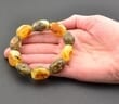 Amber Bracelet Made of Natural Shape Multicolor Amber Rocks