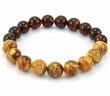 Men's Amber Bracelet Made of Marble and Cherry Baltic Amber