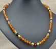 Men's Amber Necklace Made of Cognac Lemon and Cherry Amber
