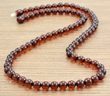 Men's Amber Necklace Made of Cherry Amber Beads