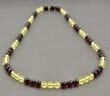 Men's Beaded Necklace Made of Lemon and Cherry Baltic Amber 