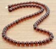 Men's Beaded Necklace Made of Cherry Amber Beads
