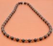 Men's Beaded Necklace with Matte Healing Amber 