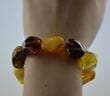 Amber Bracelet Made of Natural Shape Multicolor Amber Rocks