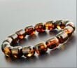 Men's Amber Bracelet Made of Barrel Shaped Amber Beads
