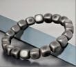 Men's Amber Bracelet Made of Black Raw Cube Shape Amber Beads