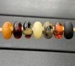 7 Pcs Pandora Style Amber Charm Beads 